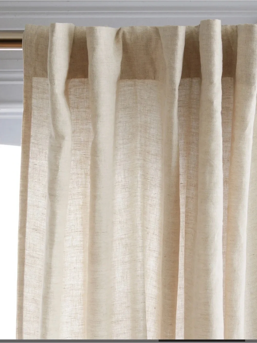 NWOT Quince European Linen Curtain - Single Panel in Flax - 48” x 108”